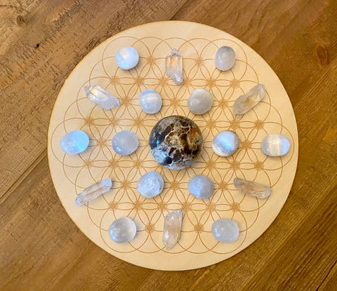 Flower of Life Dotted Sphere Holder Crystal Grid